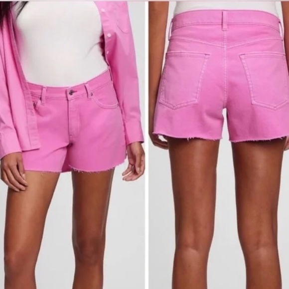 GAP Low Stride Short High Waist Denim Pink Jean Size 28/6R - Picture 1 of 14